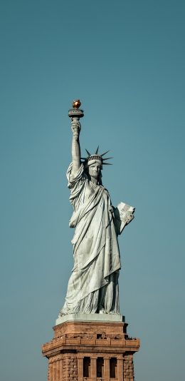 [2436x1125]自由女神像 雕塑 雕刻 美国 苹果手机壁纸图片