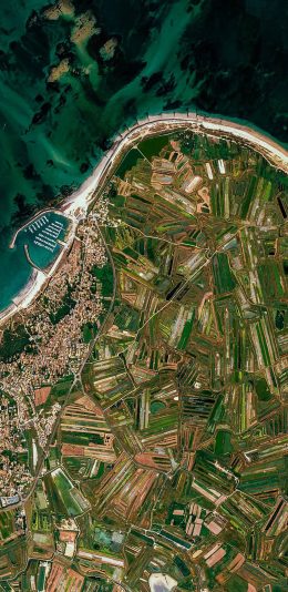 [2436x1125]航拍 地理 地图 建筑 海 苹果手机壁纸图片