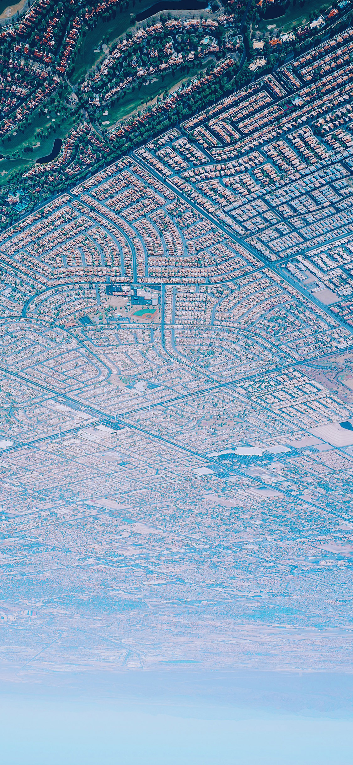 [2436×1125]航拍 城市 建筑 楼房 苹果手机壁纸图片