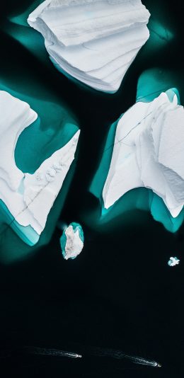 [2436x1125]航拍 大海 冰川 寒冷 苹果手机壁纸图片