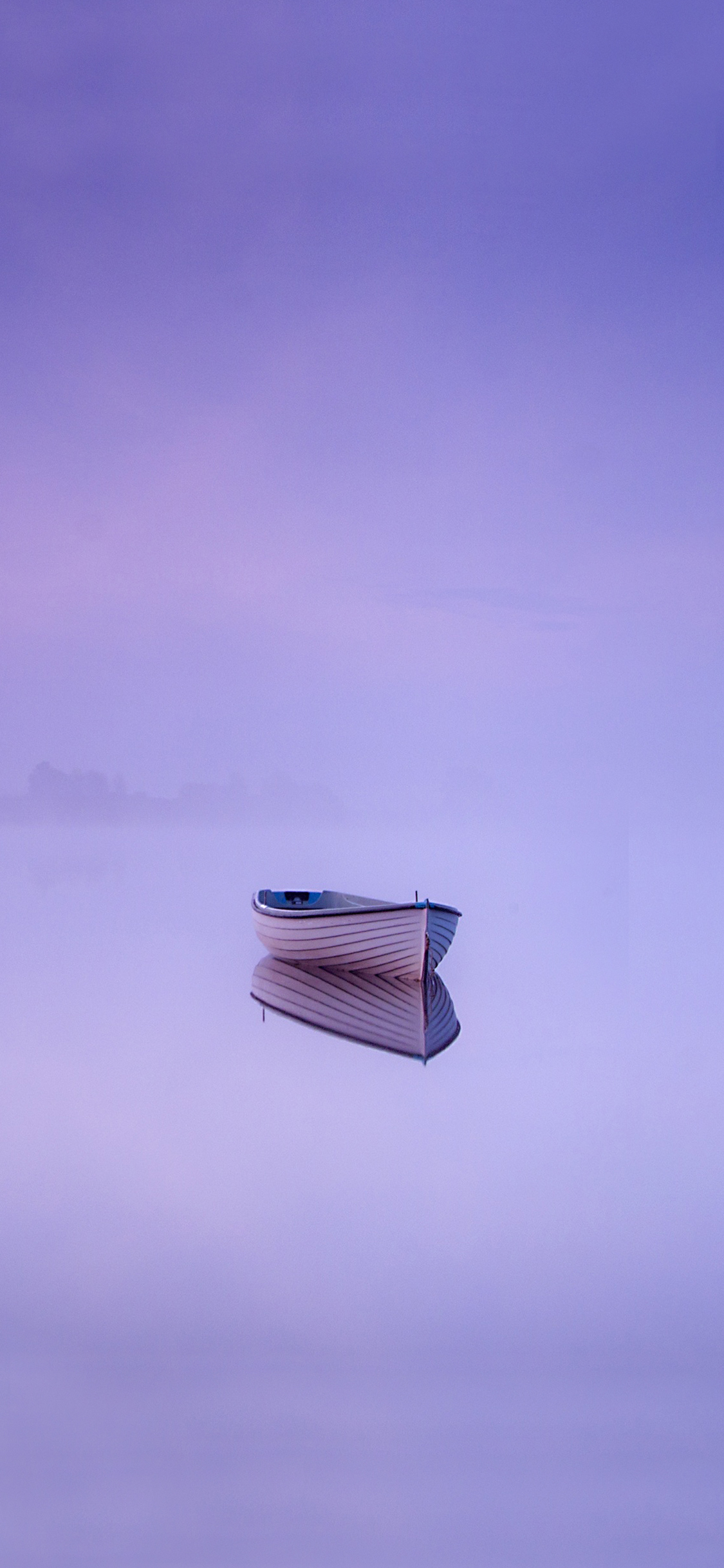 [2436×1125]船 水面 梦幻 唯美 紫色 苹果手机壁纸图片