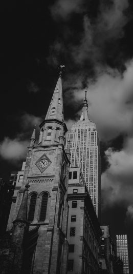 [2436x1125]英式建筑 欧美 黑白 壮观 苹果手机壁纸图片