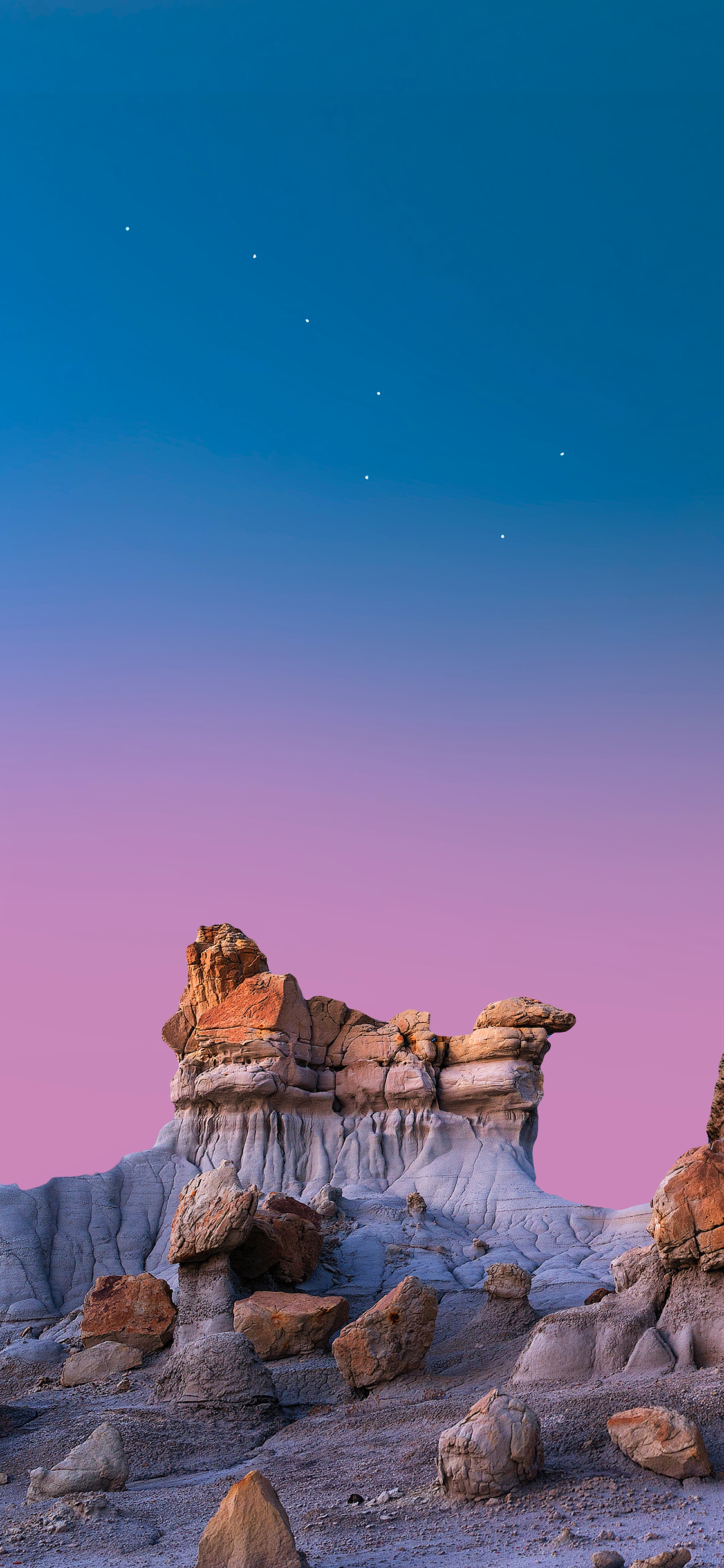 [2436×1125]荒漠 戈壁 石头 渐变 苹果手机壁纸图片