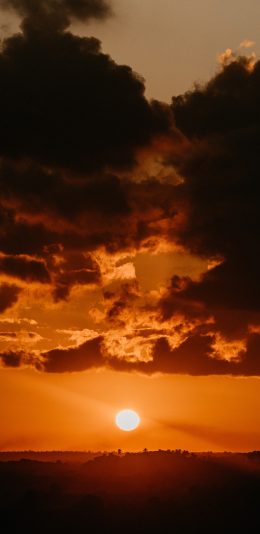 [2436x1125]落日 夕阳 唯美 云空 苹果手机壁纸图片
