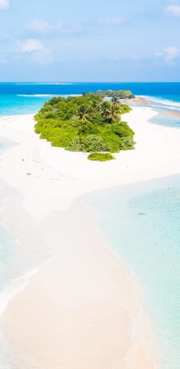 [2436x1125]蓝天 大海 海岛 海水 湛蓝 苹果手机壁纸图片