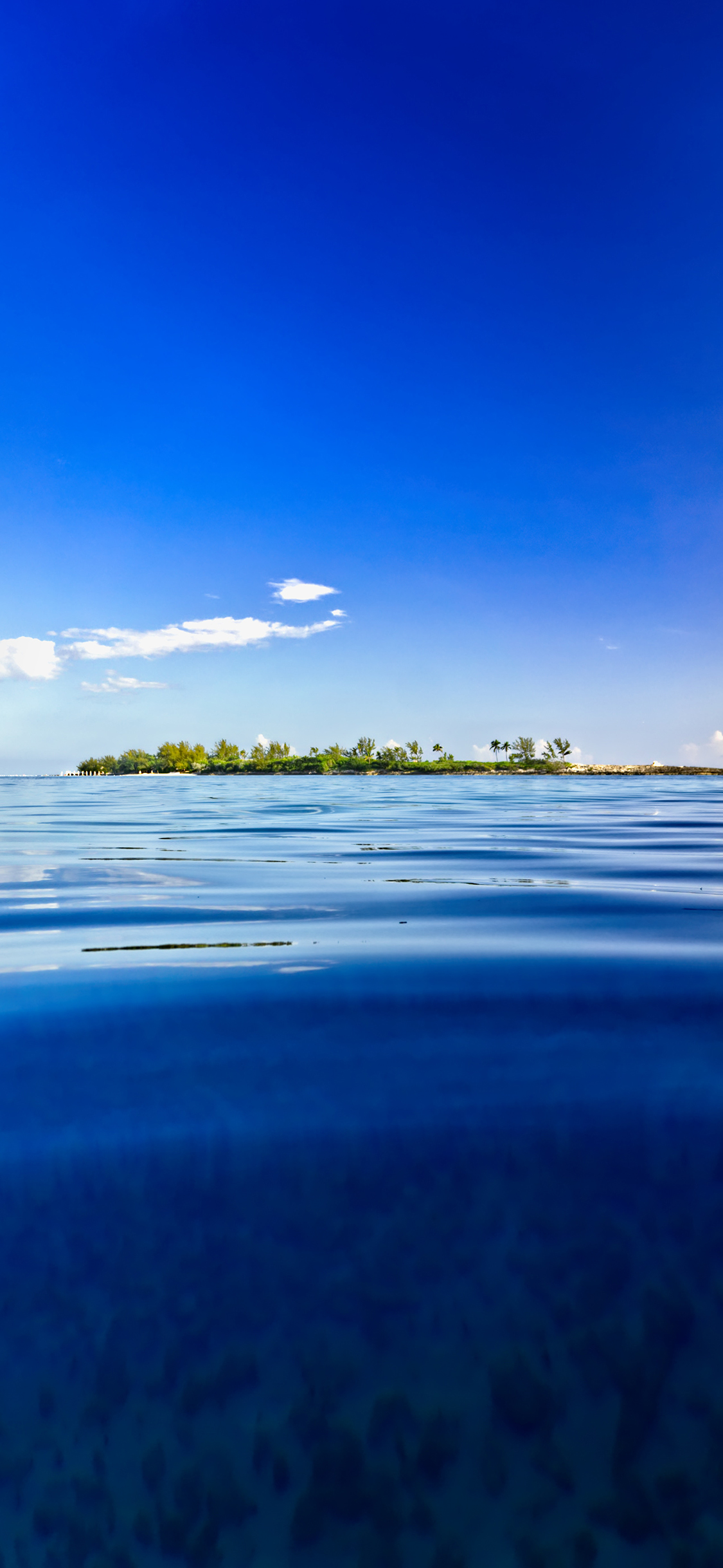 [2436×1125]蓝天 大海 湛蓝 美景 苹果手机壁纸图片