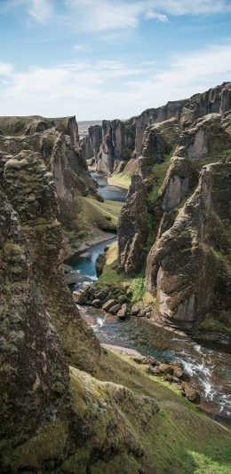 [2436x1125]蓝天 山峰 河流 自然美景 苹果手机壁纸图片
