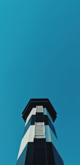 [2436x1125]蓝天 建筑 灯塔 高楼 苹果手机壁纸图片