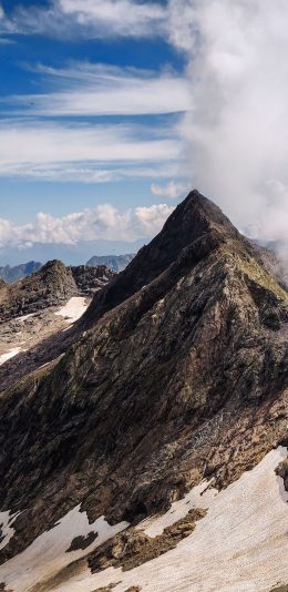 [2436x1125]蓝天 白云 山峰 壮观 苹果手机壁纸图片