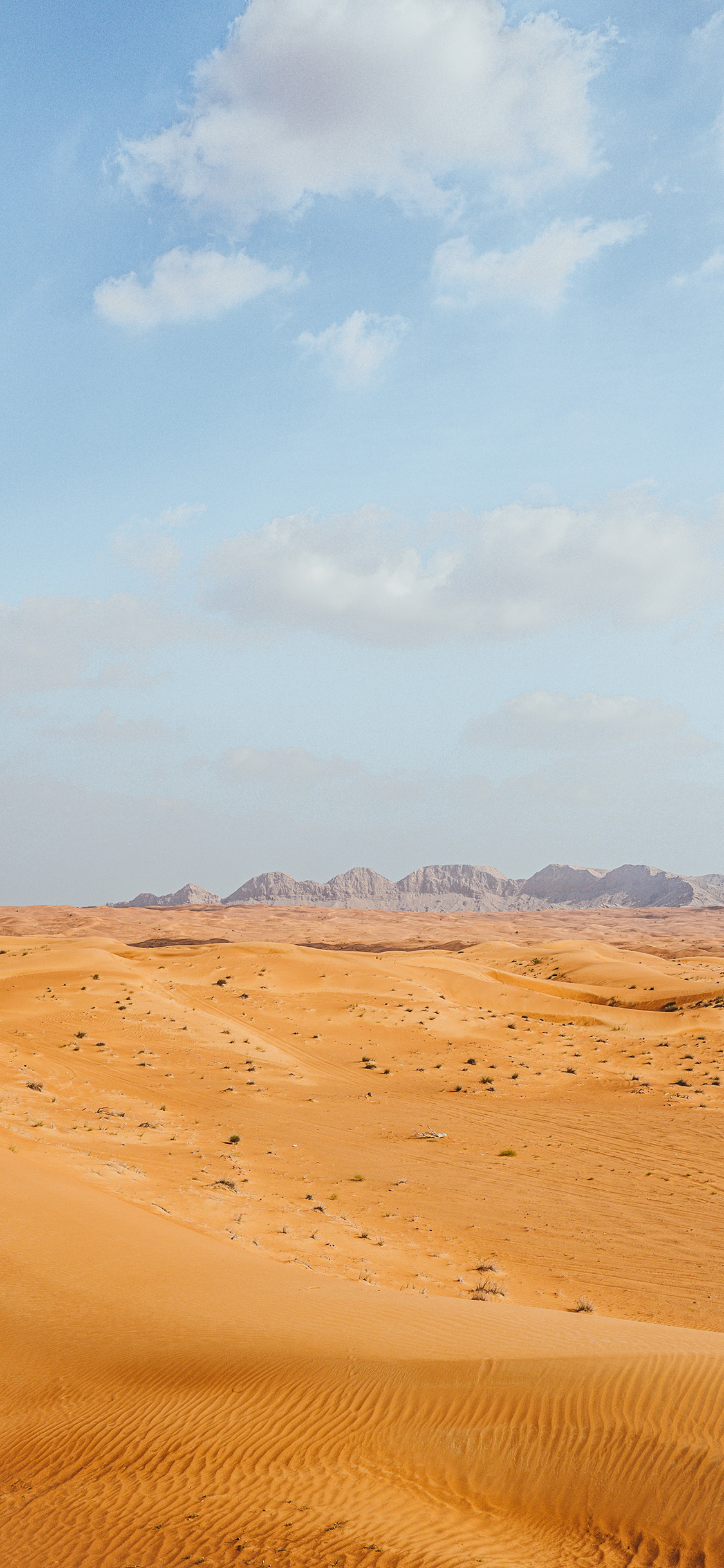 [2436×1125]蓝天 白云 沙漠 荒芜 苹果手机壁纸图片