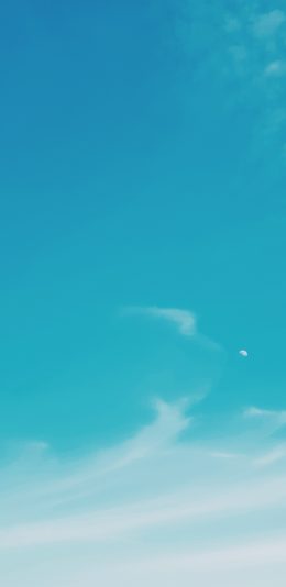 [2436x1125]蓝天 白云 渐变 天空 苹果手机壁纸图片