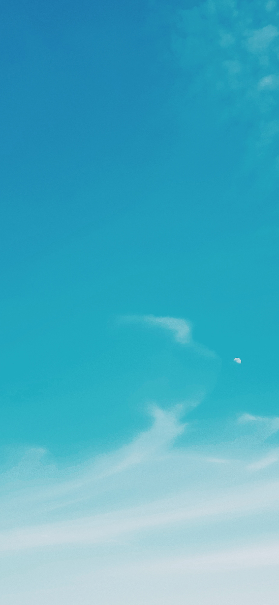 [2436×1125]蓝天 白云 渐变 天空 苹果手机壁纸图片