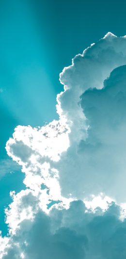 [2436x1125]蓝天 白云 阳光 照射 苹果手机壁纸图片