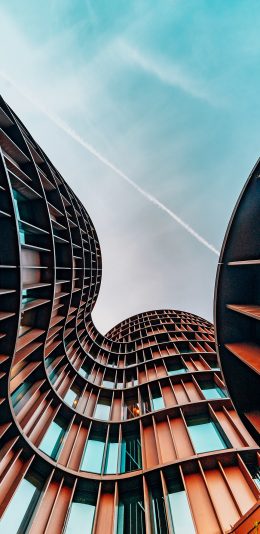 [2436x1125]蓝天 高楼 建筑 设计 苹果手机壁纸图片