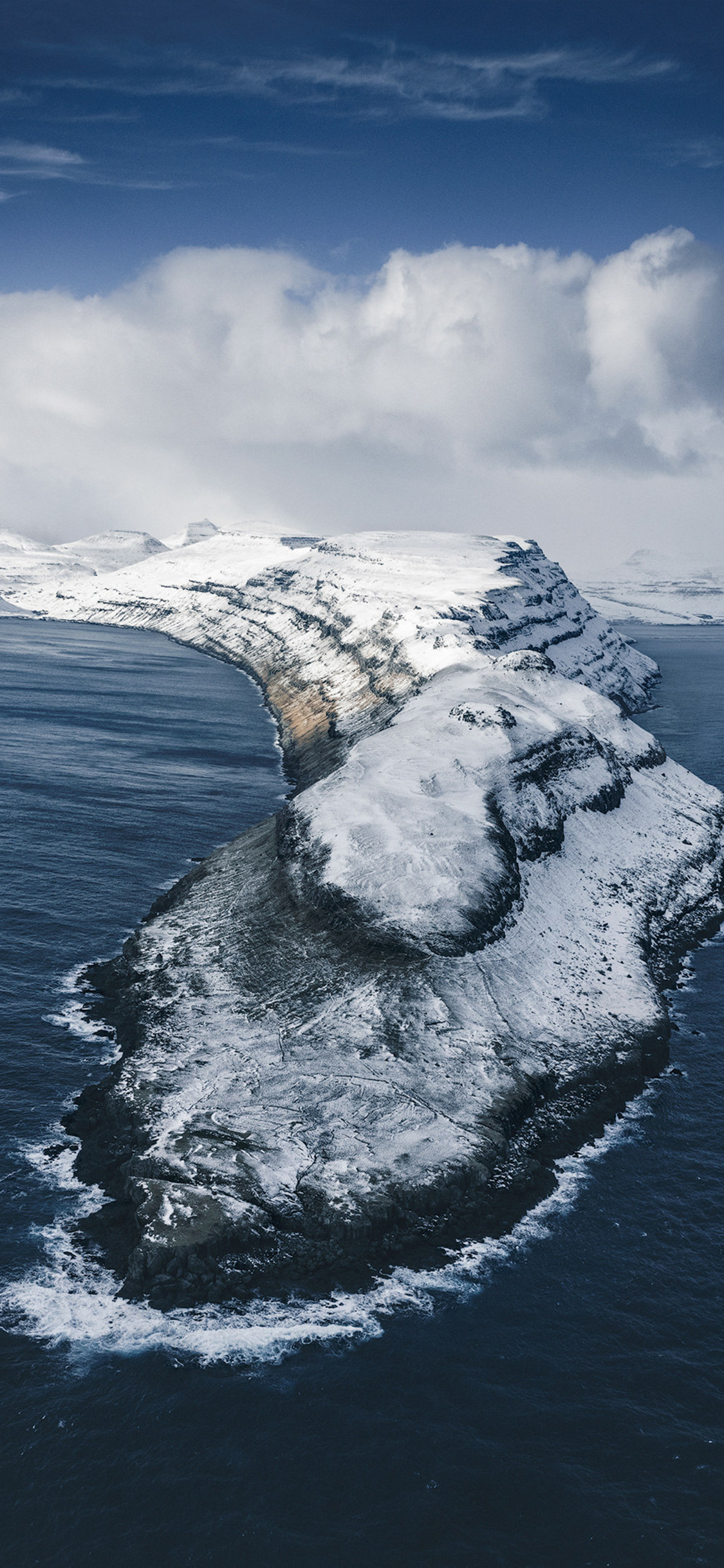 [2436×1125]蓝天白云 大海 冰川 自然美景 苹果手机壁纸图片