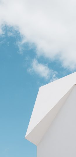 [2436x1125]蓝天白云 建筑 楼房 苹果手机壁纸图片