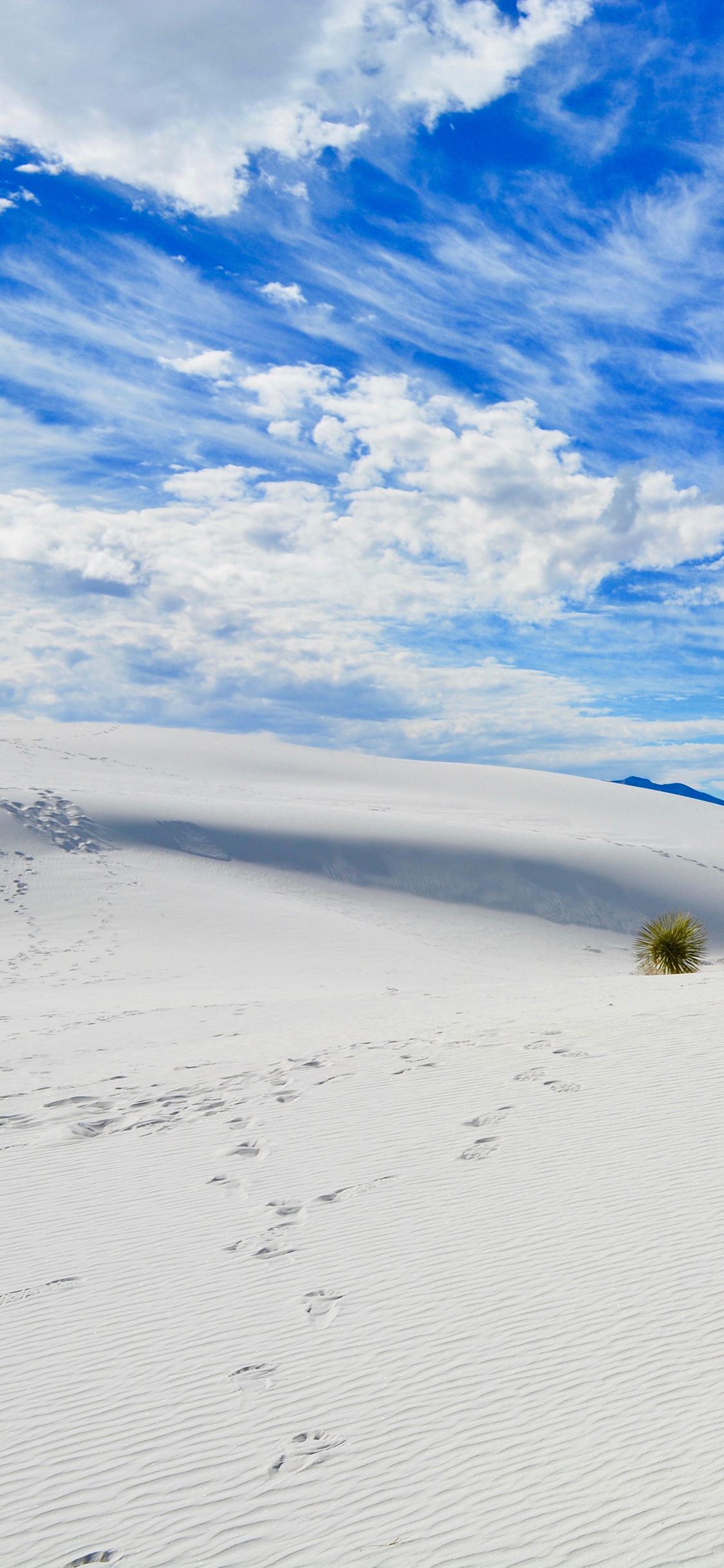 [2436×1125]蓝天白云 沙漠 辽阔 苹果手机壁纸图片