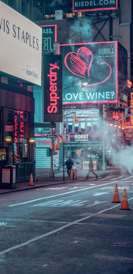 [2436x1125]街道 城市 道路 店铺 商店 欧美 苹果手机壁纸图片