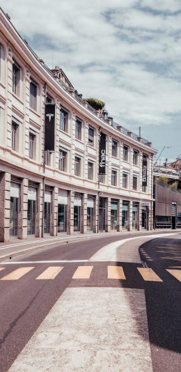 [2436x1125]街道 城市 马路 建筑 苹果手机壁纸图片
