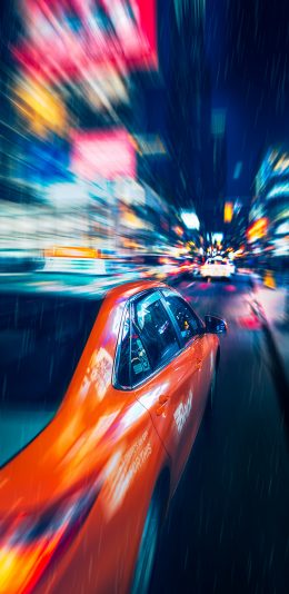 [2436x1125]街道 街景 的士 速度 苹果手机壁纸图片