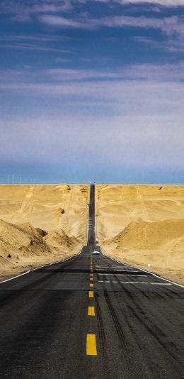 [2436x1125]路 天空 方向  郊外 荒芜 苹果手机壁纸图片