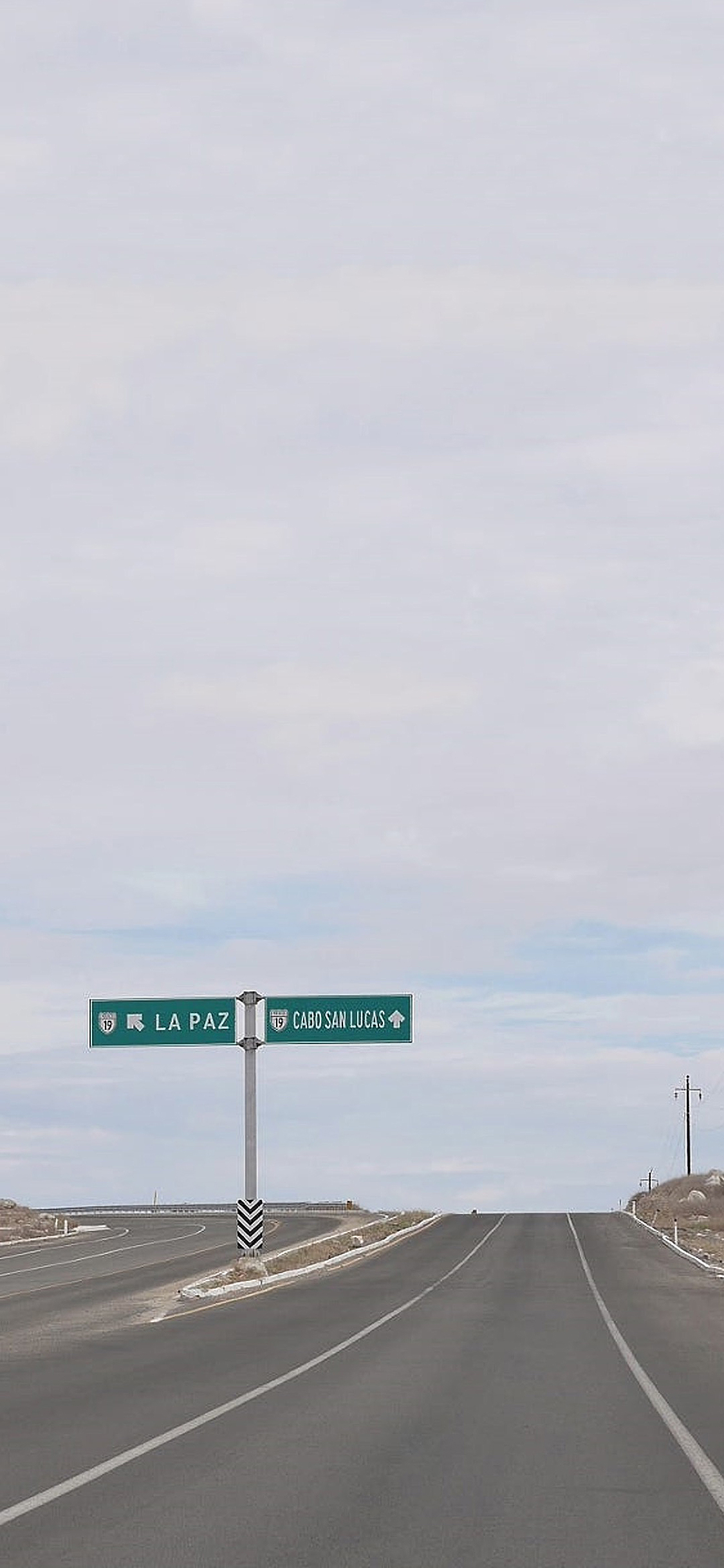 [2436×1125]路 路牌 指示 小清新 方向 太空 苹果手机壁纸图片