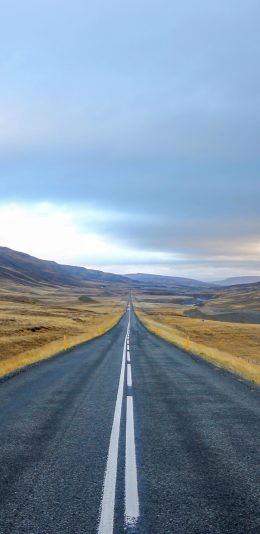 [2436x1125]路 马路 平原 草原 方向 天空 苹果手机壁纸图片