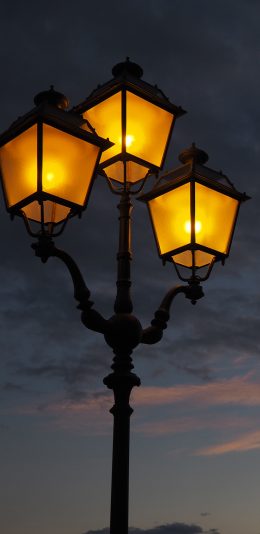 [2436x1125]路灯 夜晚 街道 照明 苹果手机壁纸图片