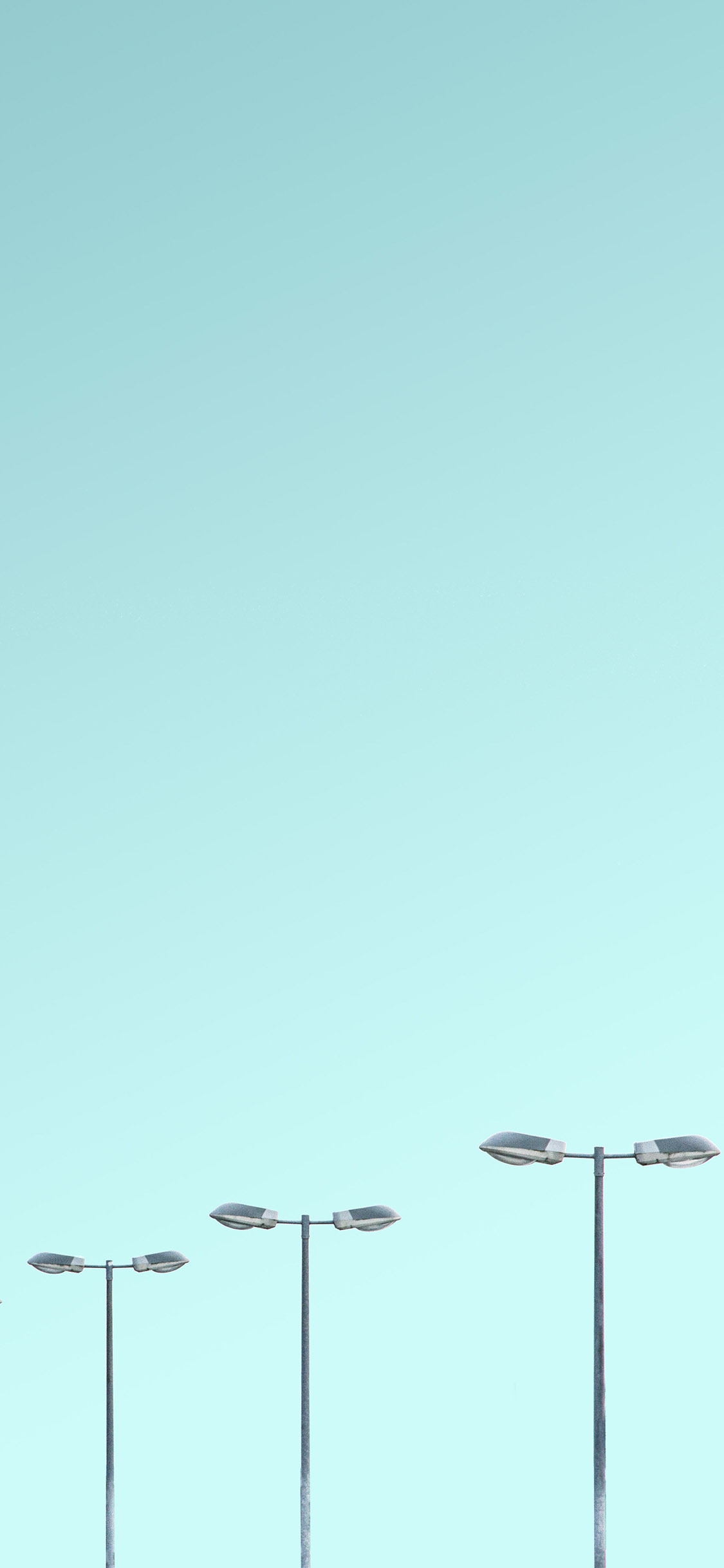 [2436×1125]路灯 天空 清新 苹果手机壁纸图片