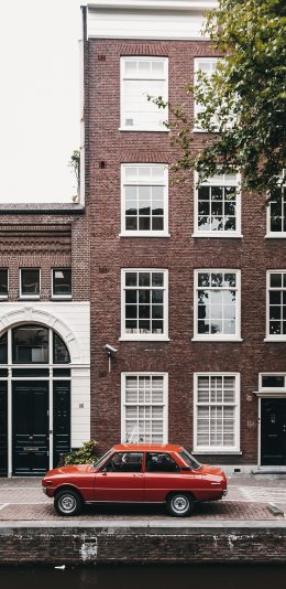 [2436x1125]车 街道 房屋 建筑 苹果手机壁纸图片