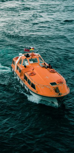 [2436x1125]轮船 大海 航行 海浪 苹果手机壁纸图片