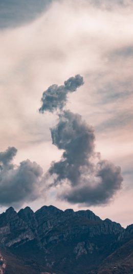 [2436x1125]远眺 山川 云彩 高空 苹果手机壁纸图片