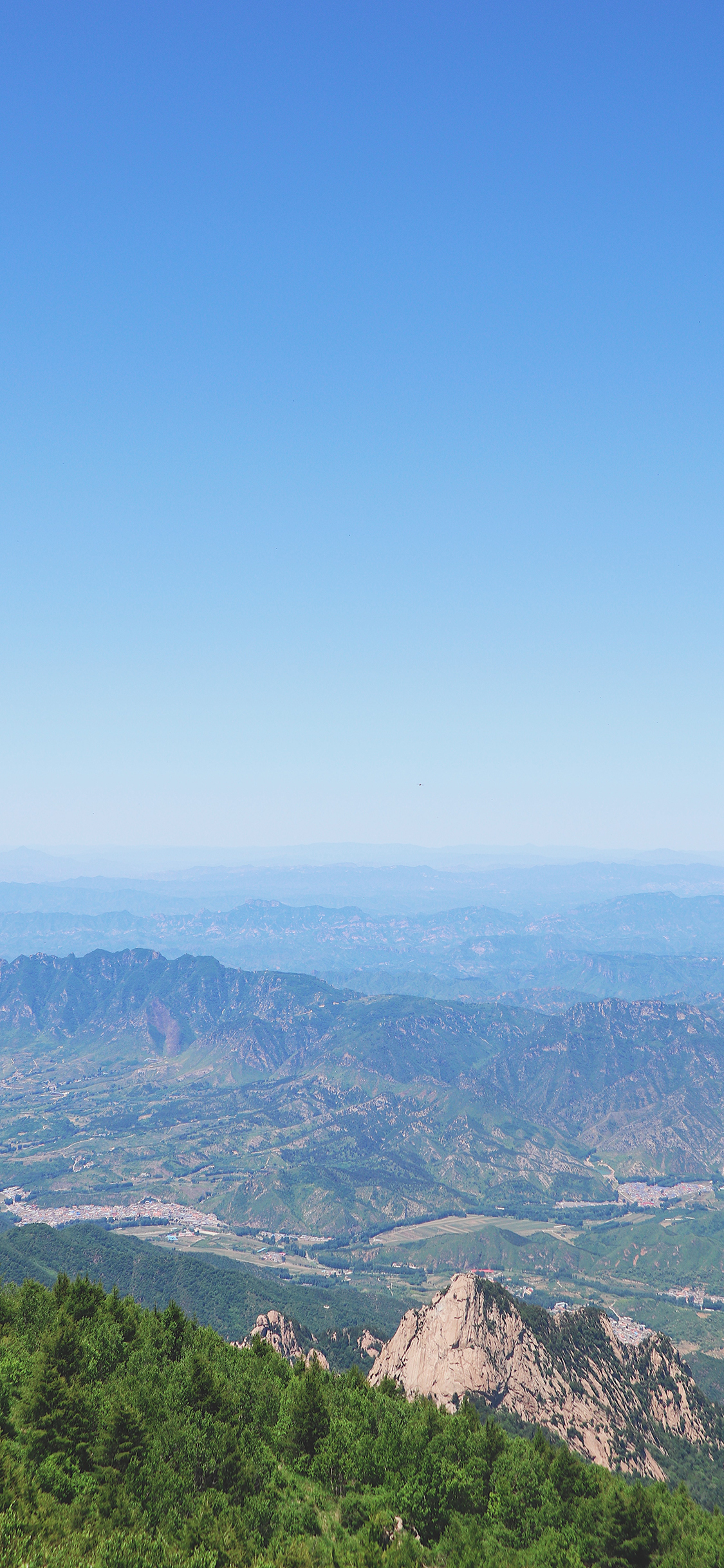 [2436×1125]远眺 蓝天 山川 蔚蓝 苹果手机壁纸图片