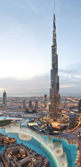 [2436x1125]迪拜 喷泉 国家 城市 建筑 苹果手机壁纸图片