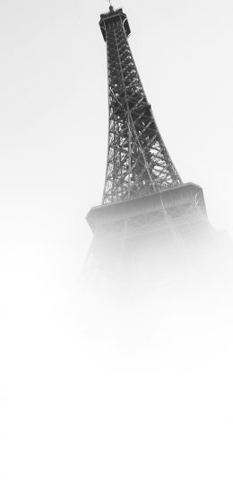 [2436x1125]迷雾 钢铁建筑 埃菲尔铁塔 地标 苹果手机壁纸图片