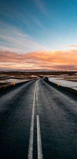 [2436x1125]道路 天空 自然 美景 苹果手机壁纸图片
