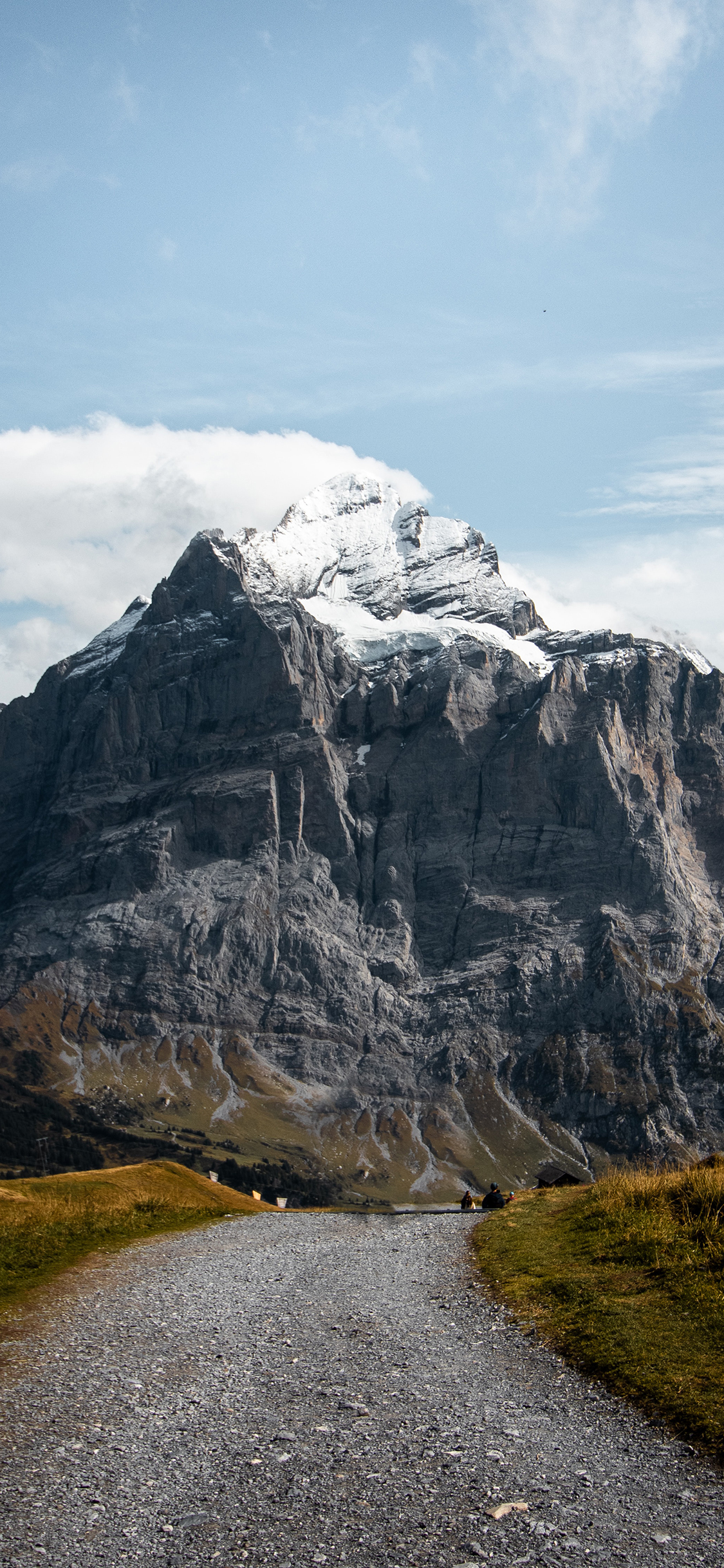[2436×1125]道路 天空 雪峰 高山 苹果手机壁纸图片