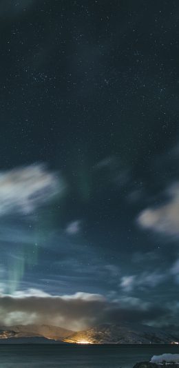 [2436x1125]郊外 天空 星空夜景 苹果手机壁纸图片