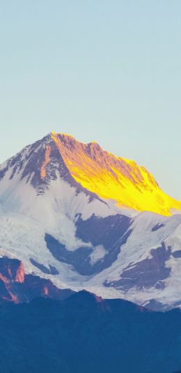 [2436x1125]郊外 山峰 白雪 自然 苹果手机壁纸图片