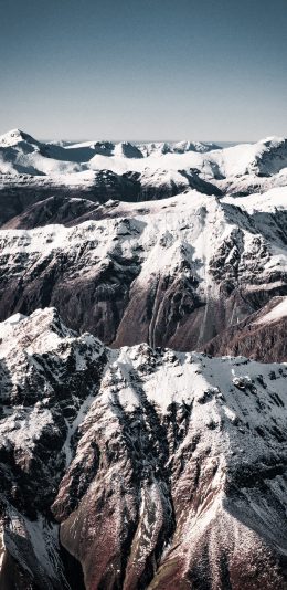 [2436x1125]郊外 山峰 雪上 壮观 苹果手机壁纸图片