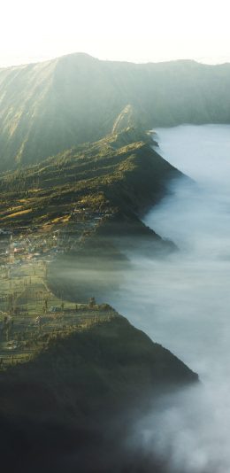 [2436x1125]郊外 自然 山峰 云雾 苹果手机壁纸图片