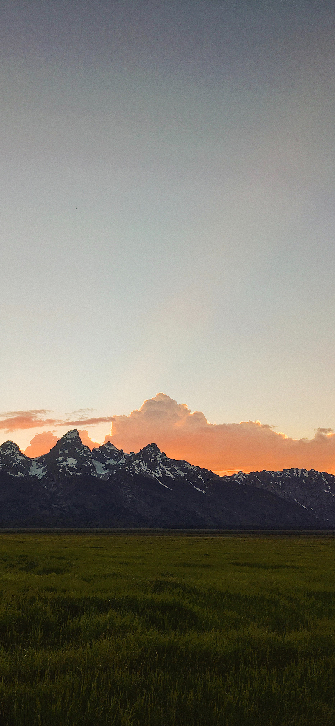 [2436×1125]郊外 自然 山峰 草坪 美景 苹果手机壁纸图片