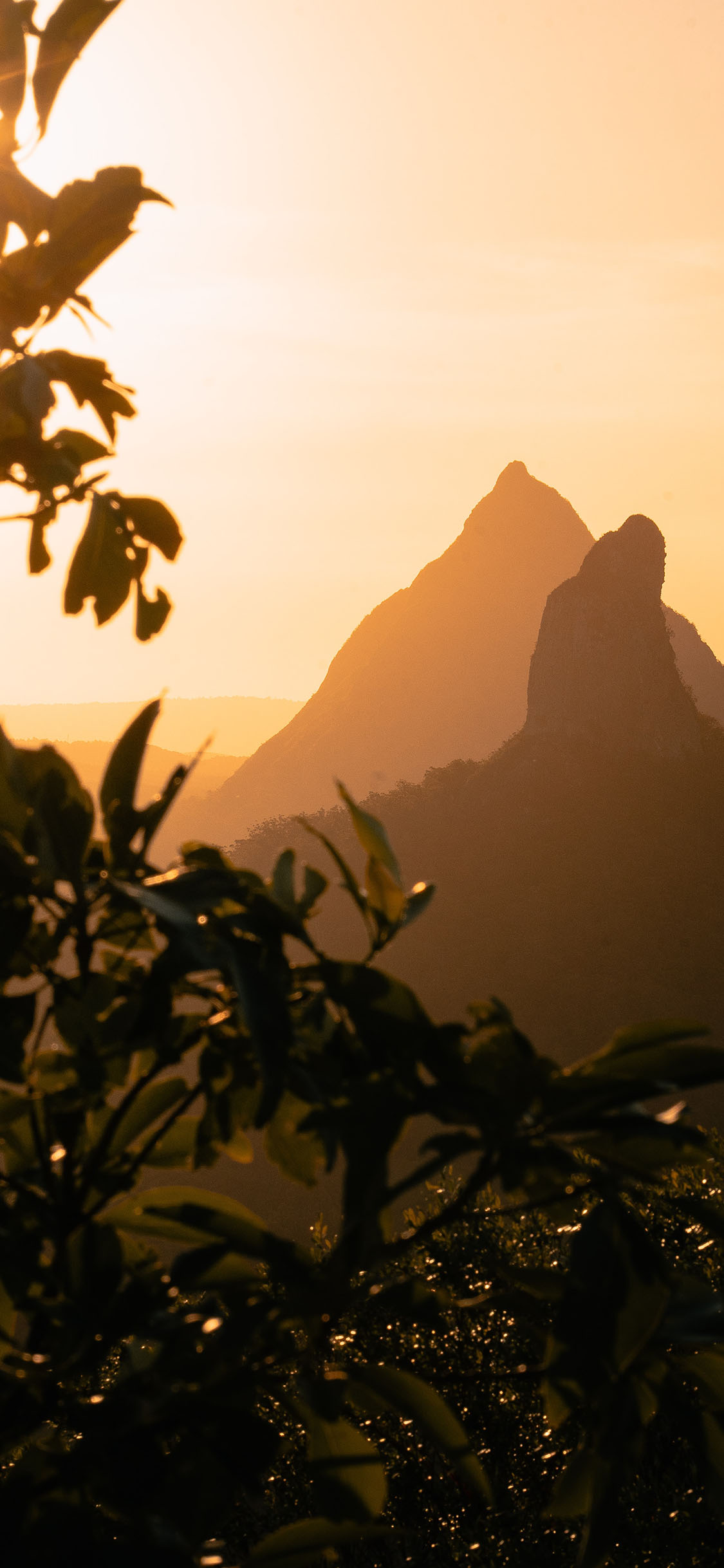 [2436×1125]郊外 自然 山峰 阳光 苹果手机壁纸图片