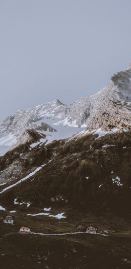 [2436x1125]郊外 自然 山峰 雪山 苹果手机壁纸图片