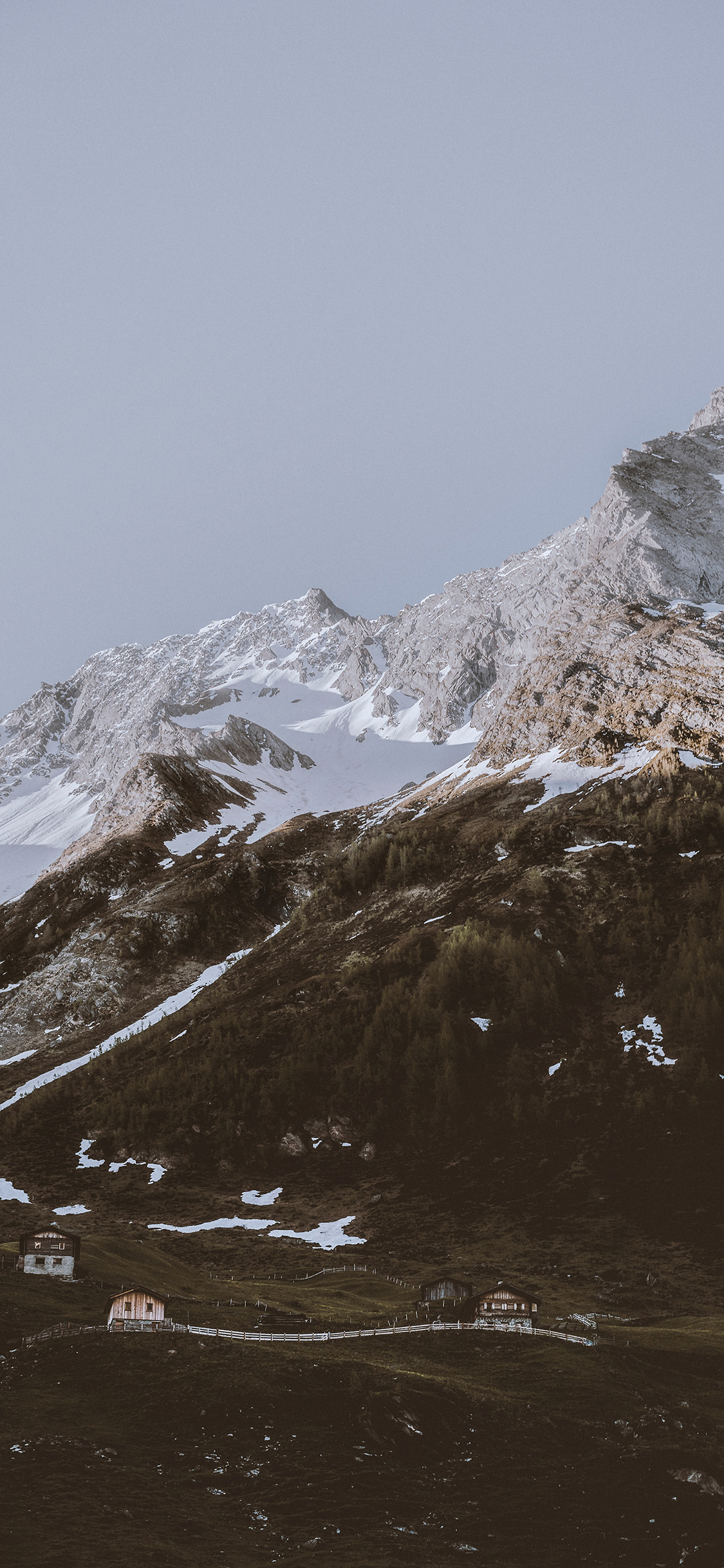 [2436×1125]郊外 自然 山峰 雪山 苹果手机壁纸图片