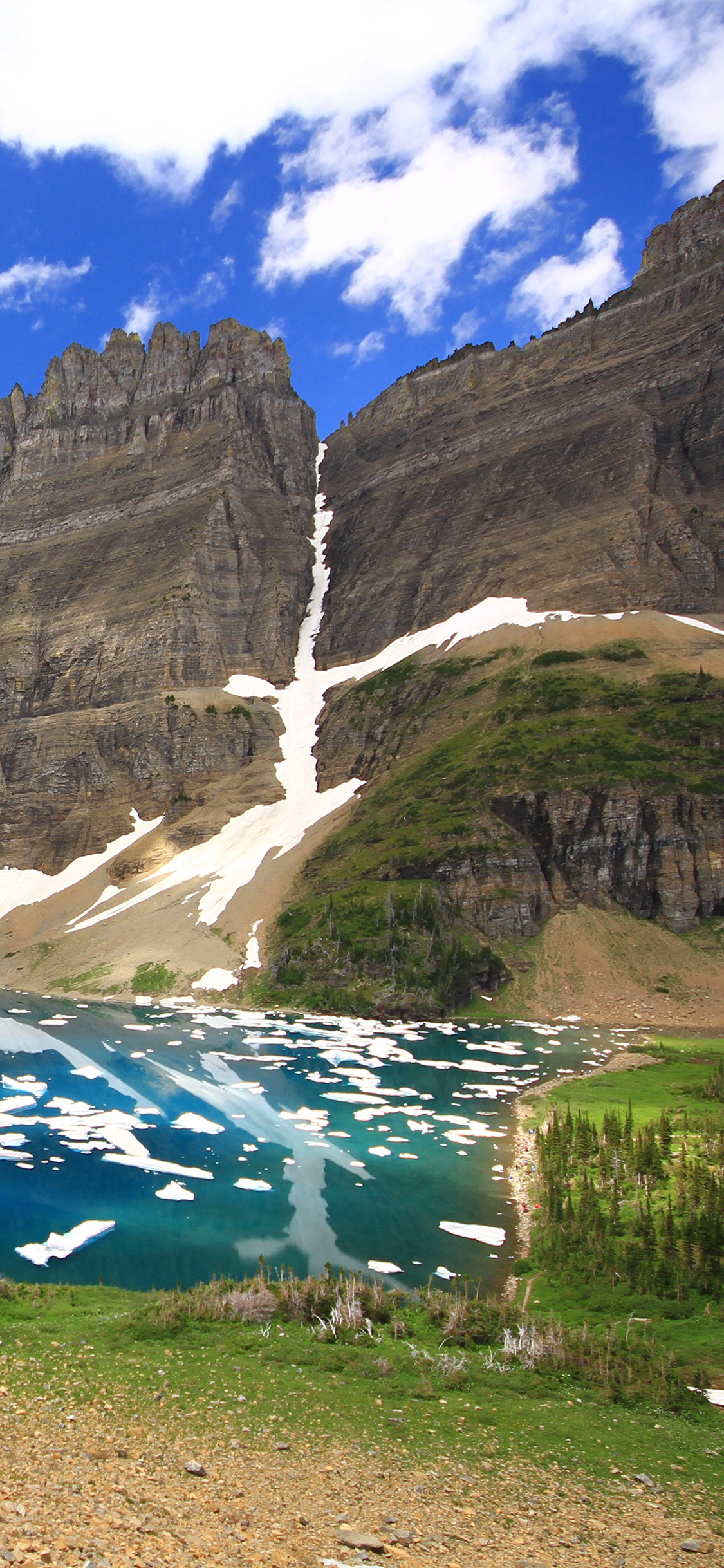 [2436×1125]郊外 蓝天白云 山河美景 壮观 苹果手机壁纸图片