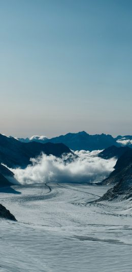 [2436x1125]郊外 雪山 白雪覆盖 壮观 苹果手机壁纸图片