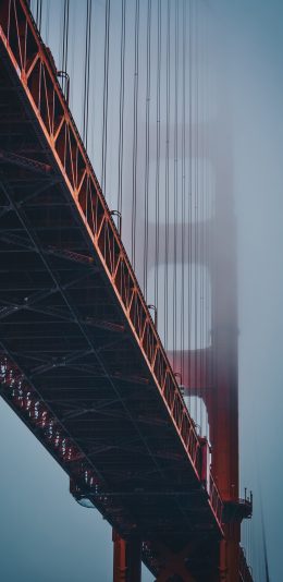 [2436x1125]金门大桥 建筑 钢架 苹果手机壁纸图片