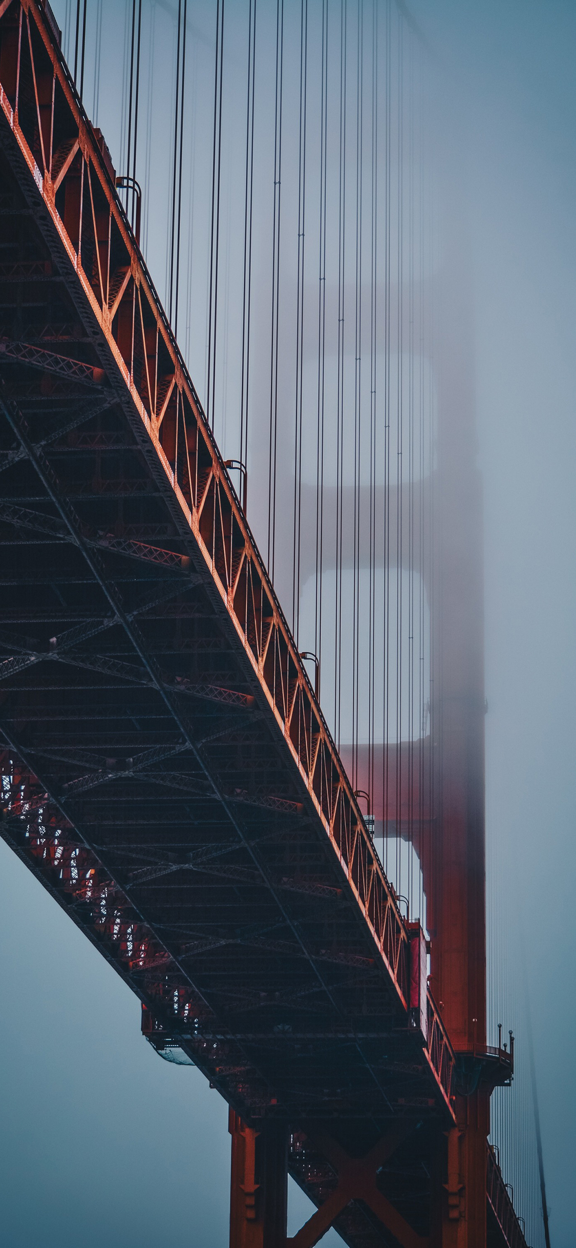 [2436×1125]金门大桥 建筑 钢架 苹果手机壁纸图片