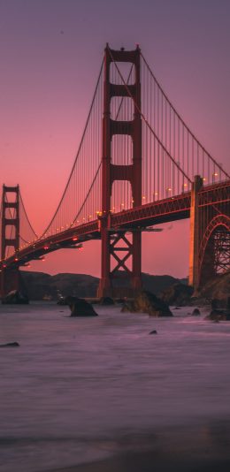 [2436x1125]金门大桥 旧金山 海岸 大桥 苹果手机壁纸图片